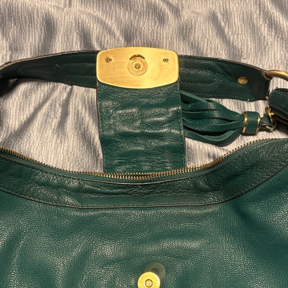 Pebble soft leather Bill Blass Green Leather Hobo Bag - Picture 5 of 7